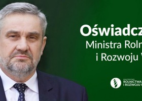 "Piątka dla zwierząt" - Minister Ardanowski wydał specjalne oświadczenie