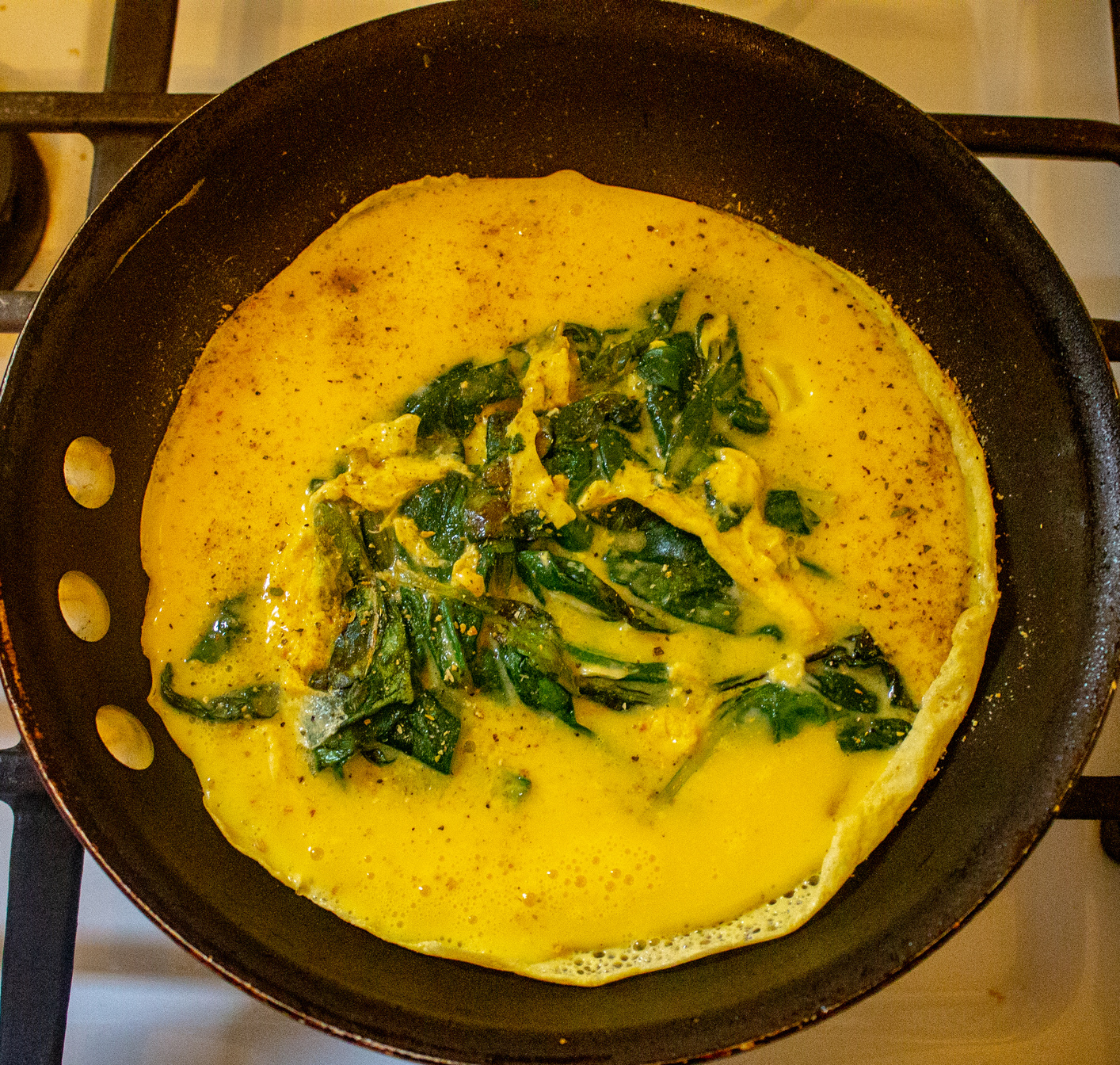 omlet ze szpinakiem